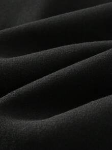 SHEIN CURVE+ 大码女士优雅毛领长外套，配腰带 - 黑色 - 查看 8