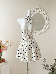 SHEIN MOD Vintage Glamorous Red Floral Jacquard Shiny Dress With Draped Neck – Retro 70s, Y2K, Date, Party, Court, Festive, Birthday & Prom Wear,Retro Outfit For Women - Apricot - View 10