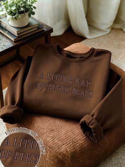 INAWLY Women's Sweatshirt/Letter Print/Embroidery Craft/Festival Sweatshirt/Embroidery Style/Casual Simple Fashion Sweatshirt/Women's Loose Casual Crew Neck Top/Spring, Autumn And Winter