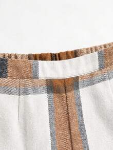 Ellevyn Sleeveless Top And Pants Minimalist Commuter Elegant Linen-Feel 2-Piece Set Plaid Two Piece Set Two Piece Sets Woman Classy,Elegant Women's Set - Brown - View 10