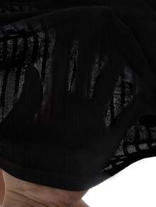 SHEIN Babygirl 休闲可爱针织长袖上衣和格子短裤两件套 - 黑色 - 查看 8