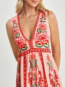 CAJUNI Sleeveless Dress With All-Over Print, Casual & Vacation Wear - Multicolor - View 10