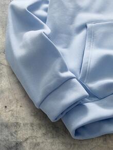 AXEPEAK Men Bear Print Drawstring Thermal Lined Hoodie, Light Blue Graphic Long Sleeve Thick Casual Hoodie, For Friends, Husband, Boyfriend Gifts - Baby Blue - View 4