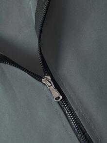 Manfinity ZONE917 Men's Casual Fashion Street College Sports Two-Tone Zip-Up Stand Collar Long Sleeve Jacket, Autumn