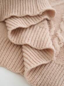 RONVEXI Men's Casual Solid Color Turtleneck Sweater, Winter, Long Sleeve Top - Apricot - View 7