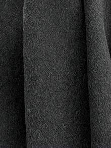 Franclia 时尚法式优雅短款棕色圆领长袖女士大衣，秋冬 - 深灰色 - 查看 4