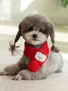 PETSIN 1 件圣诞宠物加厚保暖宠物围巾秋冬宠物保暖围巾