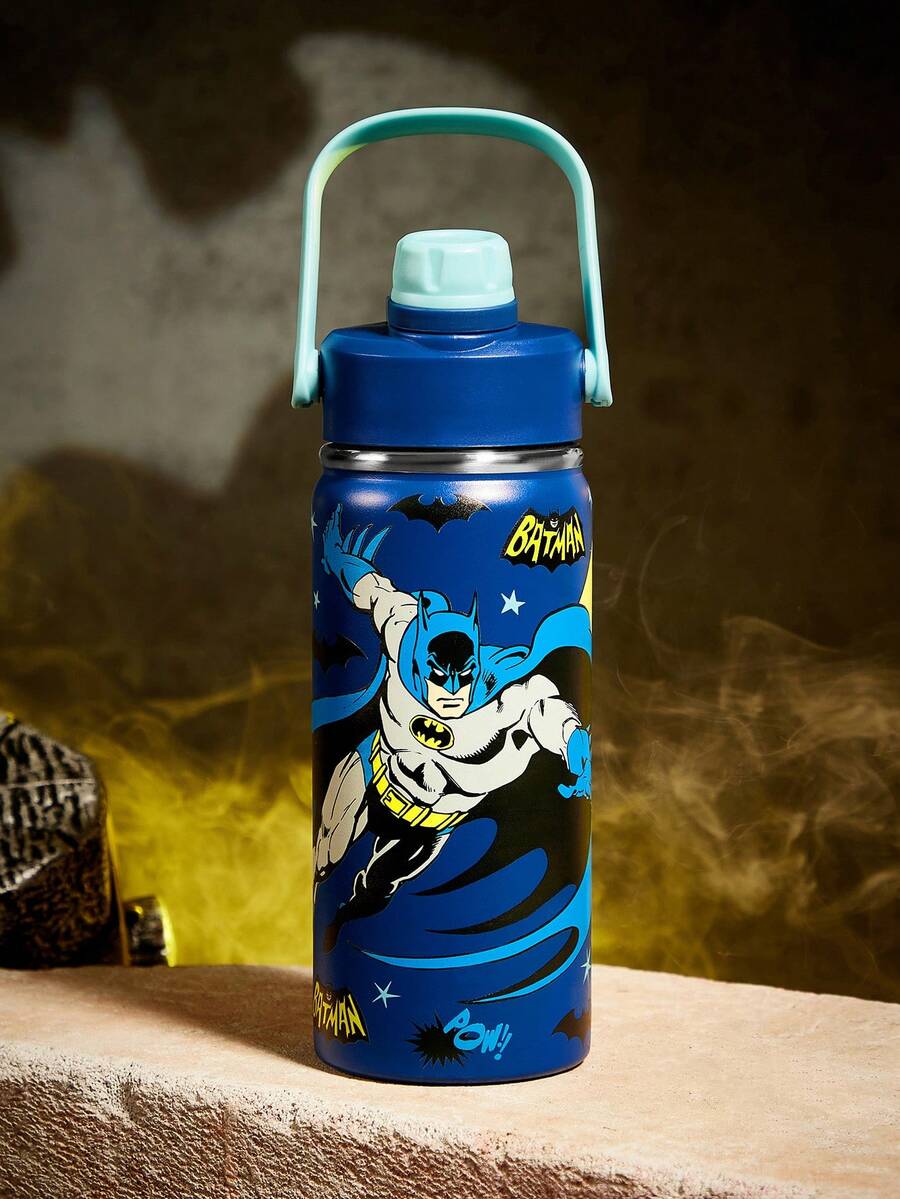 BATMAN X SHEIN 16 盎司/500 毫升不锈钢隔热防漏带盖，男孩和女孩均可轻松使用，非常适合露营和学校使用。 - 藍色 - 查看 1