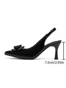 CUCCOO CURVES Giày cao gót mũi nhọn cỡ lớn dành cho nữ, thiết kế quai chéo thời trang - màu đen - Xem 4
