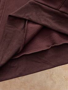 Manfinity VCAY Men's Casual Embossed Hoodie Set - Coffee Brown - View 14