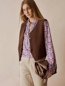 Florisole Women's Loose Fit Printed Long Sleeve Casual Shirt, Autumn/Winter - Multicolor - View 5
