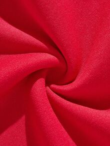 Manfinity ZONE917 Men's Street Style Cropped Faux 3D Embroidered Star & Slogan Print Vintage Red Loose Fit Pullover Hoodie, Thermal Lined, Fall/Winter