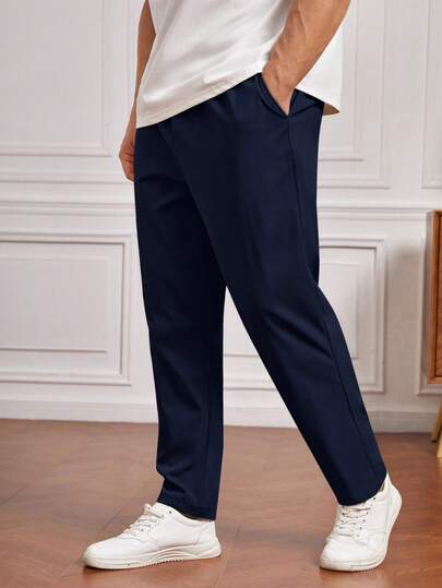 EASEVO Pantaloni casual con tasche e vita affusolata, taglia comoda per uomo