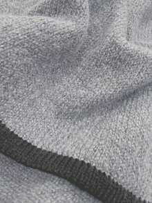 GlowEve CURVE Plus Size Casual Color Block Trim Tie-Up Wrap Cardigan & Knit Pants Set, Autumn/Winter - Light Grey - View 7