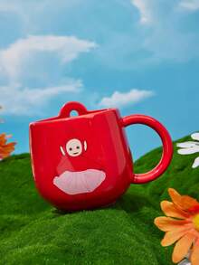 Teletubbies X SHEIN 1pc 15.89oz/470ml Dialogue Pattern Printed Ceramic Mug, Cold And Heat Resistant, Microwave And Dishwasher , Suitable For Water, Milk, Juice, Coffee, Cute, Po, Dance