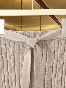 Modelyn Women's Twist Waist Knitted Mermaid Skirt - Khaki - View 3