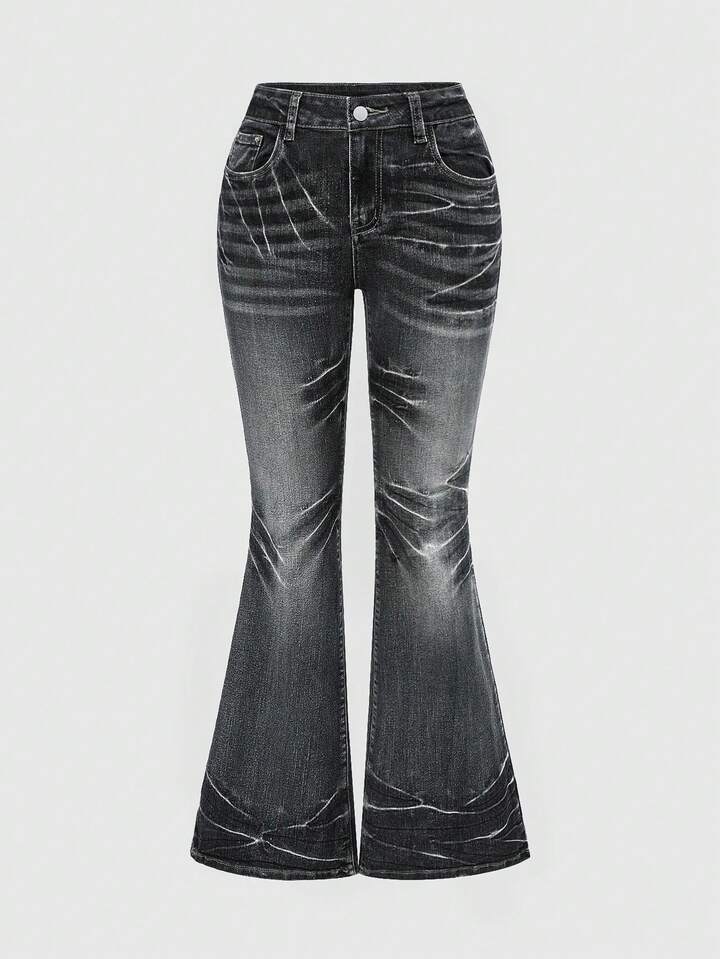 Our Grunge Punk Spring/Summer Casual Y2K Vintage Washed Wing Print