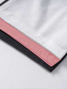 Chiquease 3pcs/Pack Casual Crew Neck Letter Print Cropped T-Shirts Graphic Tees Women Tops - Multicolor - View 5