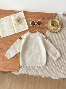 LMoss Kids 男婴休闲圆领可爱动物图案毛衣