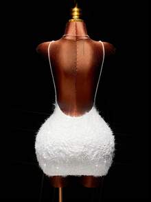 Amplova 性感露背深 V 领迷你紧身派对连衣裙 - 彩色 - 查看 4