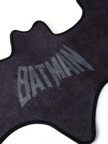 BATMAN X SHEIN 1 件蝙蝠形装饰地毯，卧室装饰地毯，浴室地毯，毛绒材质，防滑底部，不同尺寸可选 - 黑色 - 查看 5
