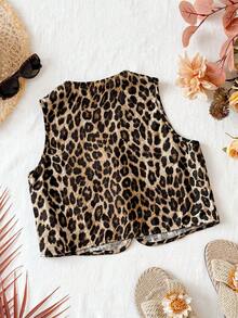 Travachic KIDS Tween Girl Casual Versatile Leopard Print Tank Top Mommy And Me Matching(2 Sets Are Sold Separately) - Multicolor - View 2