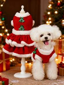 PETSIN 宠物铃铛、圣诞礼服、节日狗狗礼服 - 紅色 - 查看 1