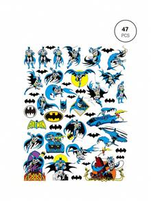 BATMAN X SHEIN Cartoon Sticker Pack, Decorative Stickers, Decal Pack Suitable For Mobile Phone Case, Laptop Art, DIY Craft Album, Bullet Journal, Planning Scrapbook - Multicolor - View 3