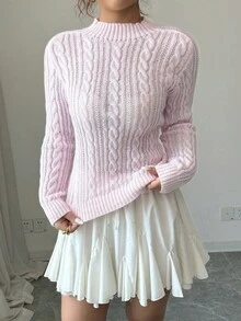 Rafferiza Women's Basic Fringe Design Sexy Sweater - Pink - View 4