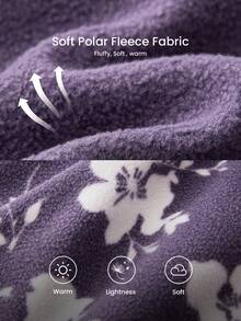 LUVLETTE Winter Basics Soft And Warm Women's Printed Long Sleeve Pajama Set Lounge Purple 2 Piece Set