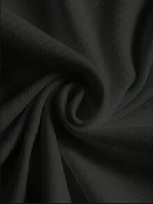 INAWLY Women's Bow Graphic Print Fleece Lightweight Black Jacket, Casual Street Style Zip-Up Long Sleeve Slim Fit Jacket For Autumn - Black - View 3