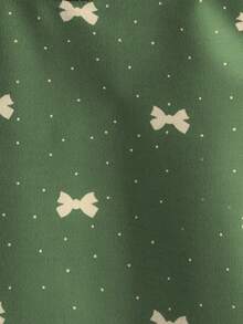 SHEIN 女婴时尚刺绣荷叶边下摆印花卫衣