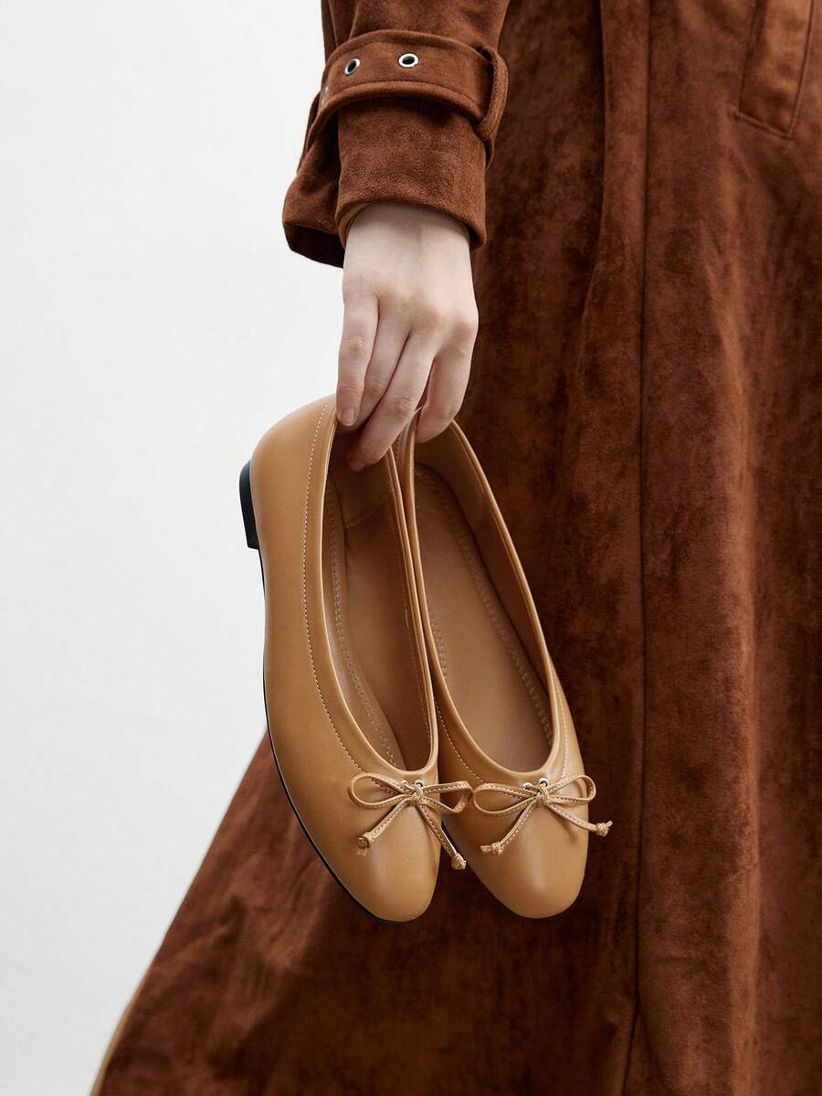 CUCCOO BIZCHIC Bow Decor Casual Flat -On Fashion Loafers For Women - Brown - View 1