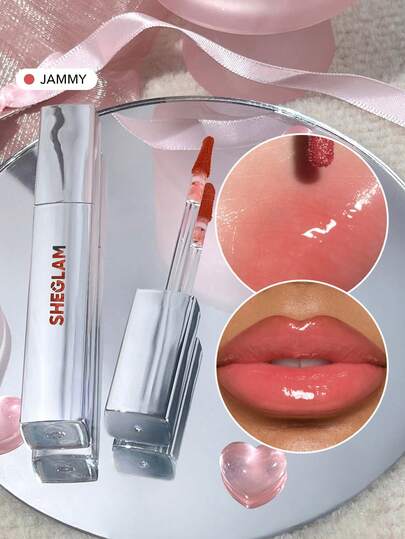 SHEGLAM Glaze Daze 唇彩-Jammy 閃亮有色唇彩 高光澤度 豐唇 滋養 不易褪色 液體唇彩化妝品 唇彩 品牌 美容 化妝 化妝品 適合女性與女孩 完美搭配冬季 Y2K 時尚 流行 生日禮物 假期 派對準備就緒 最佳顏色