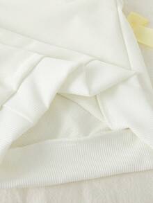 SHEIN 2 Stücke/Set Baby Mädchen Herbst/Winter Neu Fuchsia & Pink Lässig Süß Schleifen Dekor Langarm Sweatshirt Top & Hose Set