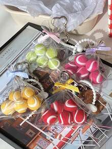 Joivida INS风包包，网球钥匙扣，小众可爱少女蝴蝶结包饰，汽车挂饰，圣诞节，情人节 - 彩色 - 查看 6