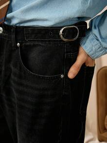 RivetRise Men's Loose Fit Pockets Wide Leg Casual Jeans Pants - Black - View 7