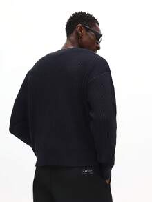 SUMWON Cárdigan de punto acanalado con cierre de cremallera, pieza de superposición para otoño e invierno - azul real - Ver 2