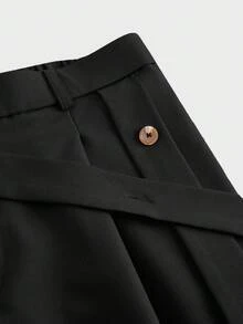 EASEVO Pantalones anchos de corte holgado y casual para hombre de talla grande - Negro - Ver 3