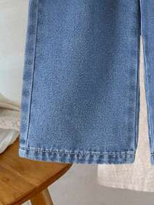 SHEIN 2件套女婴休闲乡村风彼得潘领牛仔套装，秋冬