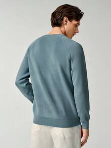 RONVEXI Herren Lässig einfarbiger Strickpullover, geeignet für Herbst/Winter, für Partys, Büros, Zuhause, Pendeln und Outdoor-Aktivitäten, Langarm-Oberteil - Verschiedenfarbig - Übersicht 3