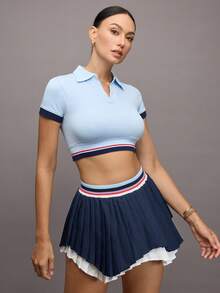 Activina Women's Striped Short Sleeve Golf/Tennis Polo Shirt