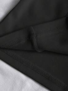 INAWLY Women's Bow Graphic Print Fleece Lightweight Black Jacket, Casual Street Style Zip-Up Long Sleeve Slim Fit Jacket For Autumn - Black - View 6