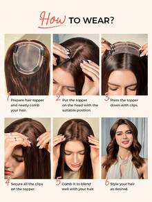 ZERO-NET 16英寸 8*10 女士假发片 真人发片 适合头发稀疏的女士 黑色假发片 - SNatural - 查看 9