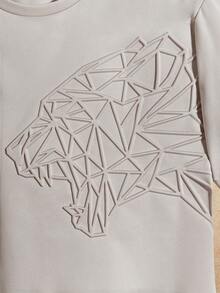 Manfinity NXTstreet Men T-Shirts Fit Crew Neck Short Sleeve Graphic Tee Casual Going Out Summer - Khaki - View 4