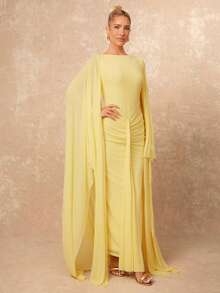 Lumalex Đầm voan xếp ly dáng suông, cổ thuyền, cổ choàng, eo thon, ôm sát cơ thể, chất liệu chiffon, thích hợp cho mùa xuân sớm. Đầm mùa xuân cho nữ, trang phục đi nghỉ mát, sinh nhật, đám cưới, quà tặng ngày Valentine, trang phục lãng mạn cho ngày Valentine, khách mời đám cưới, quà tặng ngày Valentine, trang phục lãng mạn cho ngày Valentine, tiệc tùng, kỳ nghỉ hè, trang phục đi biển, vẻ ngoài sang trọng, phong cách quý phái, trang phục thanh lịch, dạ hội, tiệc tùng, tiệc tùng, trang phục kín đáo, phong cách cổ điển, tiệc rave, tiệc tùng nhiều lớp. - Màu vàng - Xem 7