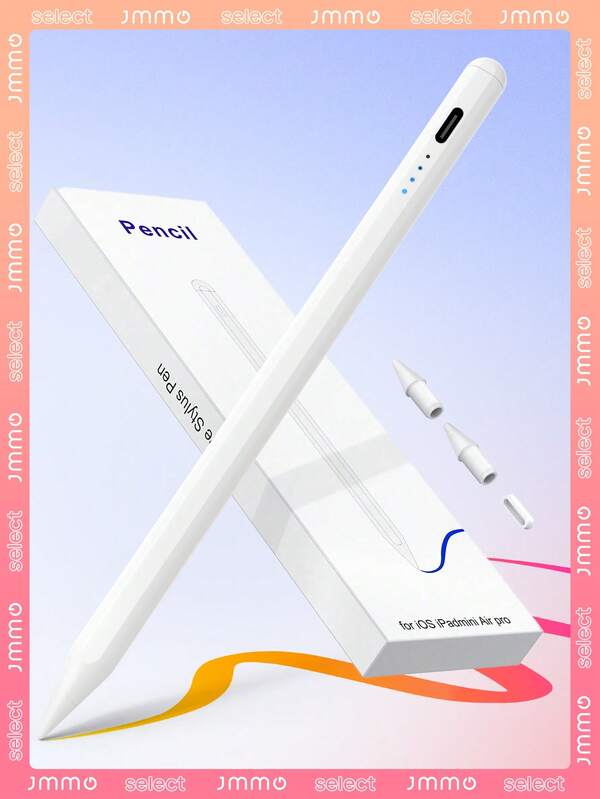 JMMO Pennino compatibile con iPad con rilevamento del palmo, sensibilità all'inclinazione, batteria 90mAh, compatibile con iPad 10a generazione 10.9 2022, Air4/5/6/M4, iPad A16 11a generazione 2025, iPad Air 11 e 13 pollici (M3/M2), iPad Pro 11/12.9 pollici - bianco