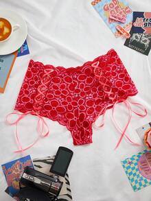 Quần lót ren chéo gợi cảm dành cho nữ - Đỏ - Xem 7
