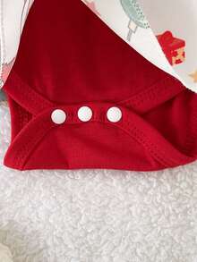 Playful Pals Baby Girl Christmas Letter, Christmas Tree, Santa Claus Print Bow Decor Romper Dress + Headband, Autumn/Winter