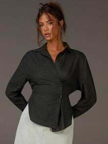 Athîral Ropa de mujer de otoño, camisa a cuadros, camisa con botones para mujer, atuendos casuales para mujer, blusas de trabajo para mujer